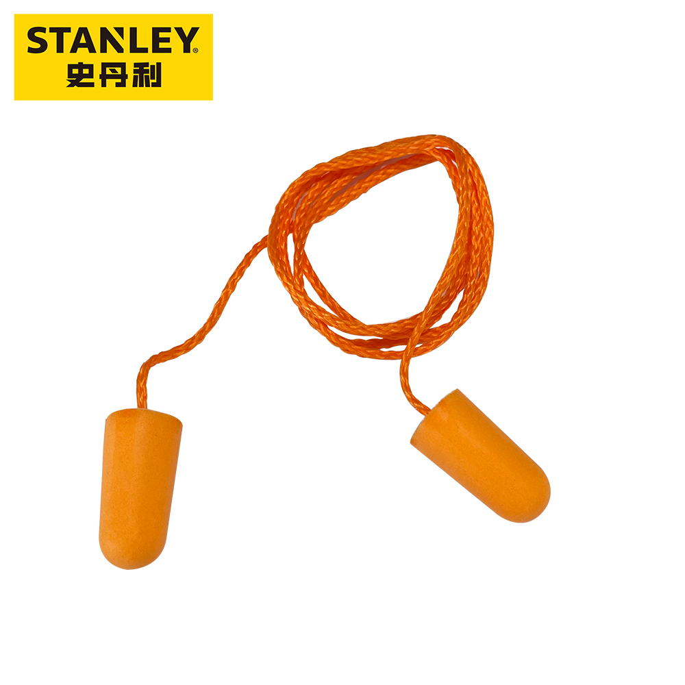 史丹利ST1501 PU发泡慢回弹带线耳塞 橙色 SXEP1501CN-OR